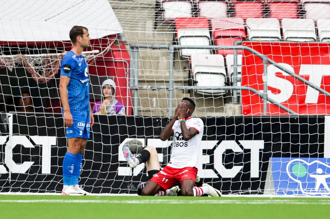 Maï Traoré fortviler etter en stor sjanse. (Foto: Thomas Andersen / NTB)