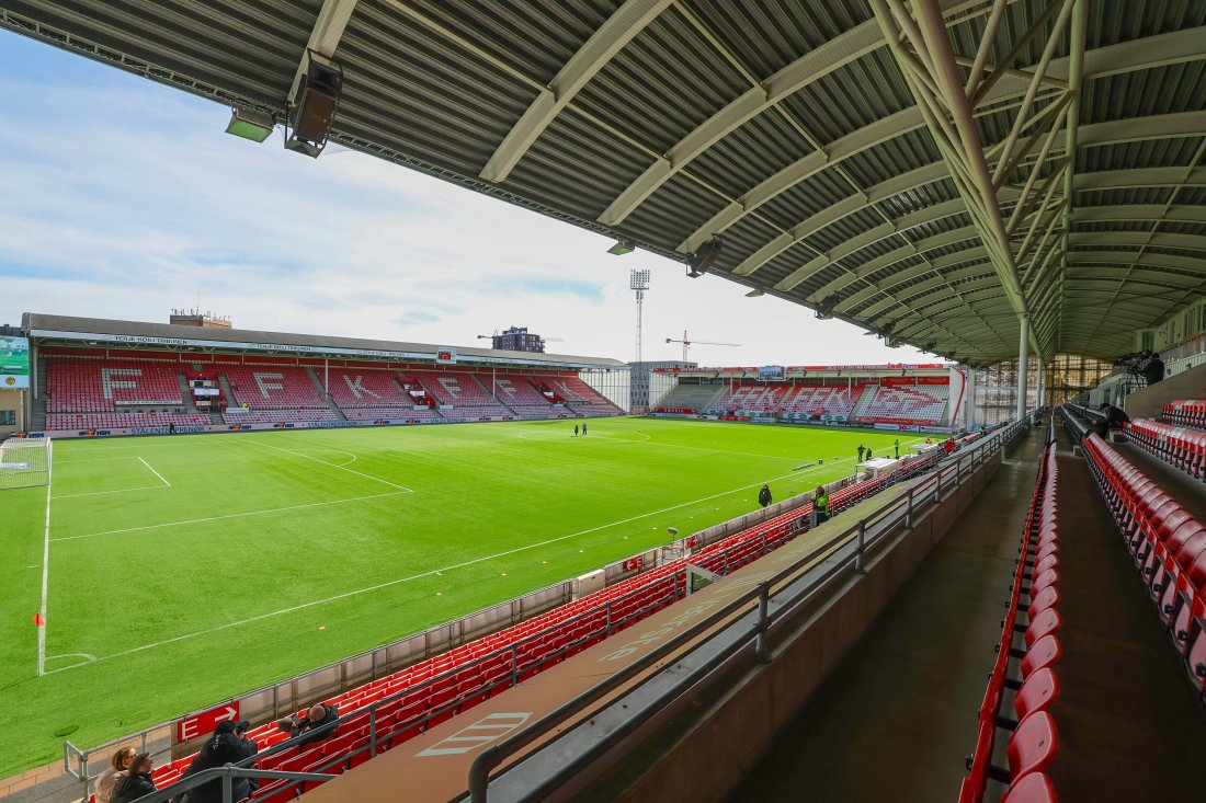 Fredrikstad Stadion nærmer seg klar for fotballkamper igjen. (Foto: Thomas Andersen / NTB)