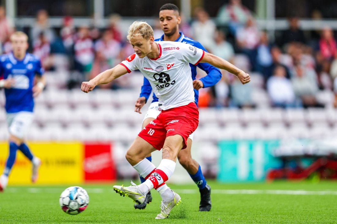 Morten Bjørlo var veldig nære å sende oss i føringen etter kun et par minutter. (Foto: Thomas Andersen / NTB)