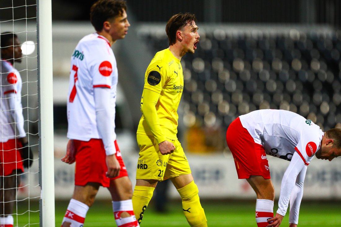 Bodø/Glimts Andreas Helmersen under eliteseriekampen i fotball mellom Bodø/Glimt og Fredrikstad på Aspmyra Stadion. (Foto: Mats Torbergsen / NTB)